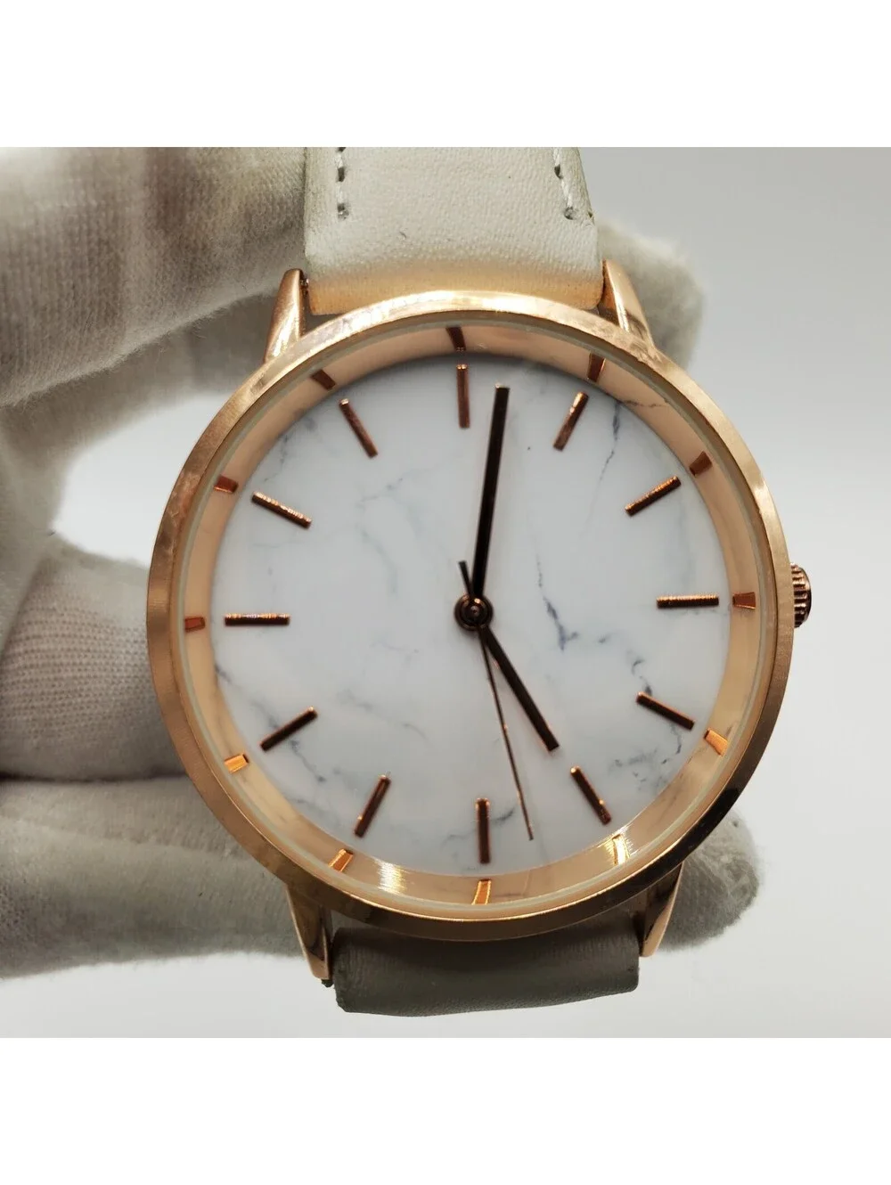 Quartz Watch 36mm Marble Dial Rose Gold Tone New Battery